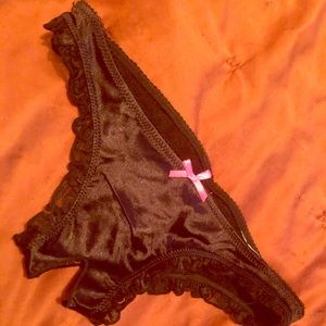 NWOT Black Crotchless Panties